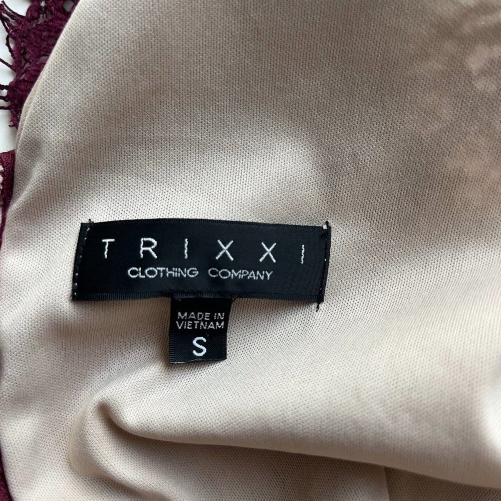 Trixxi Maroon Lace Cocktail Dress S - Picture 6 of 7